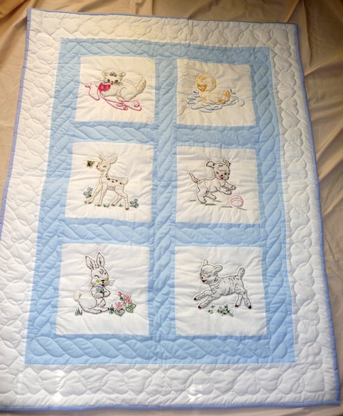 Amish Baby Animals Quilt Full View