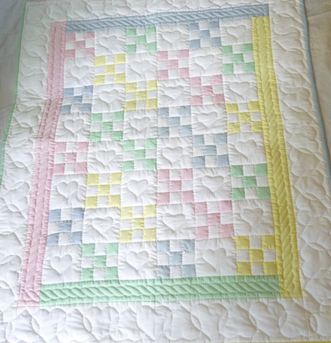 Amish Infant Quilt 9 Patch full view