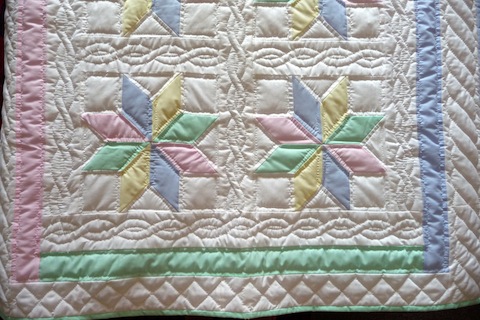 Handmade Amish Infant Quilt Starflower Pattern Bottom Detail