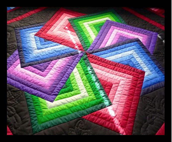 Amish Spin Star Quilt Detail