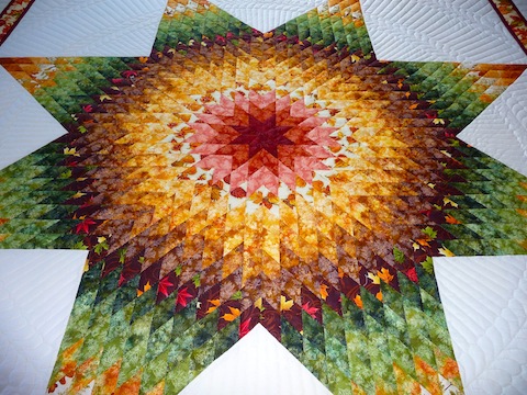 Amish quilt Radiant Star Gold Center