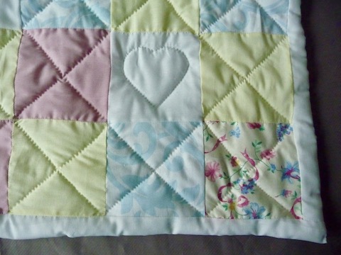 Patchwork Baby Quilt hand quilted