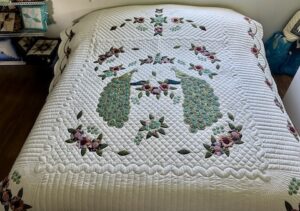 Country Peacocks Handmade Amish Quilt
