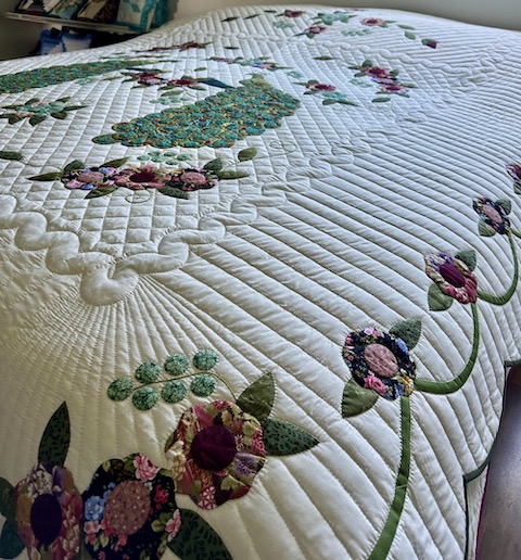 Country Peacocks Amish Quilt for Sale