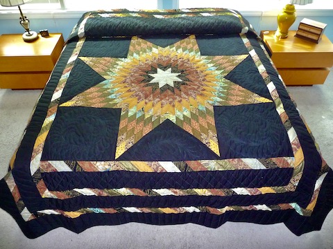 Handmade Lone Star Amish Quilt for sale