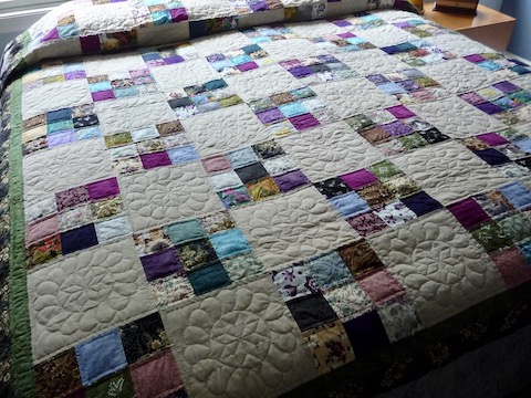 Hand quilted Amish 9 Patch Quilt