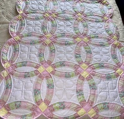 Handmade Double Wedding Ring Amish baby quilt