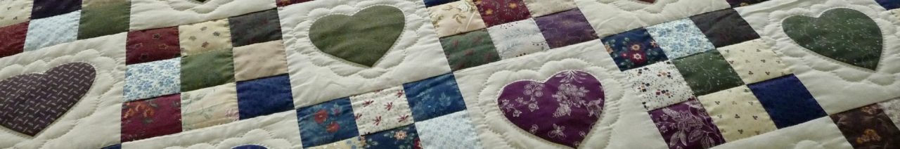 9 Patch with Hearts Amish Quilt for Sale