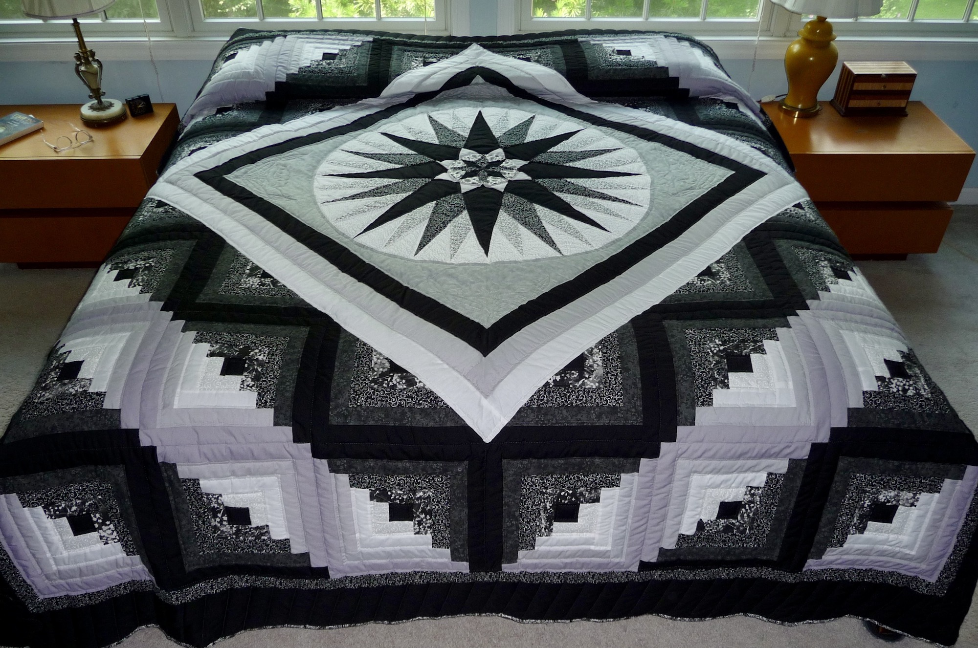 King Size New Amish Quilt for Sale Mariners Compass