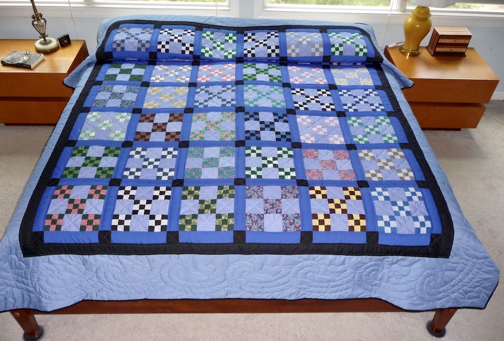 New Double 9 Patch Amish quilt for sale