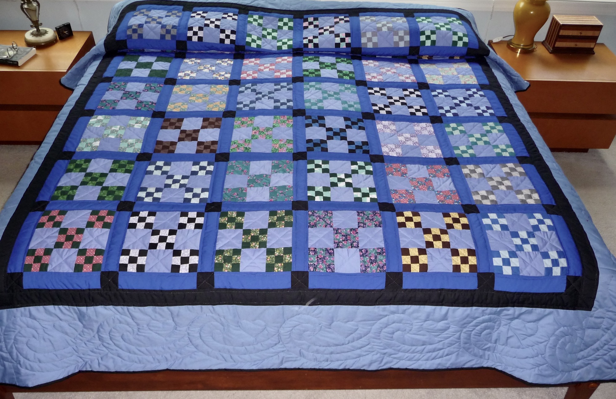 Double 9 Patch Amish quilt for sale