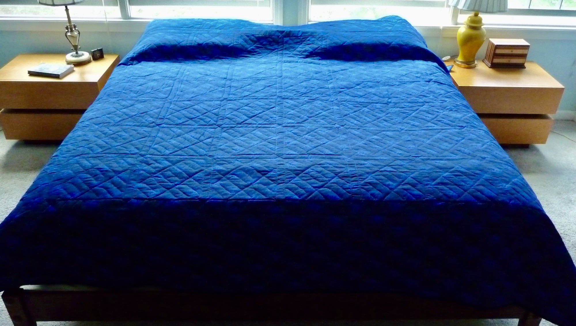 Handmade Double 9 Patch Amish quilt for sale