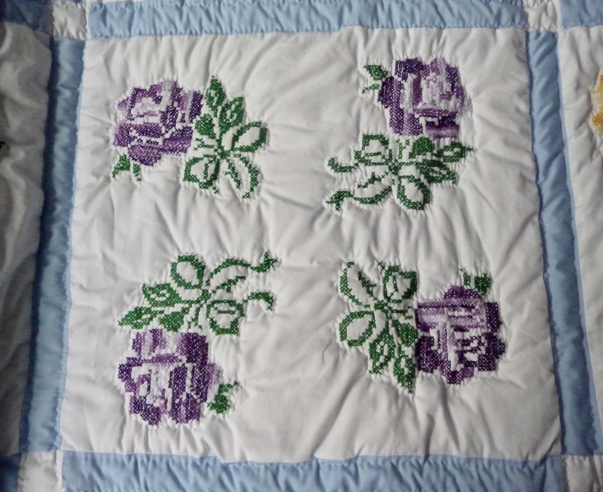 Embroidered Amish Quilt for sale