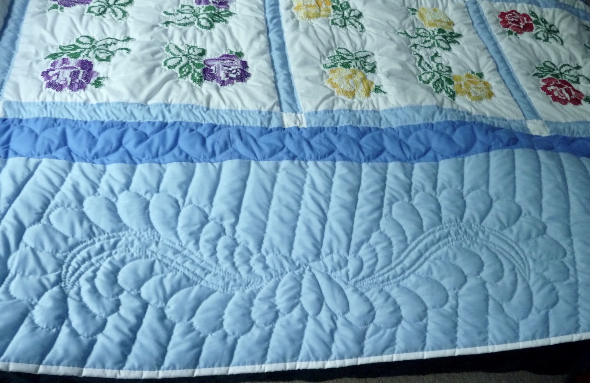 Embroidered Amish Quilt