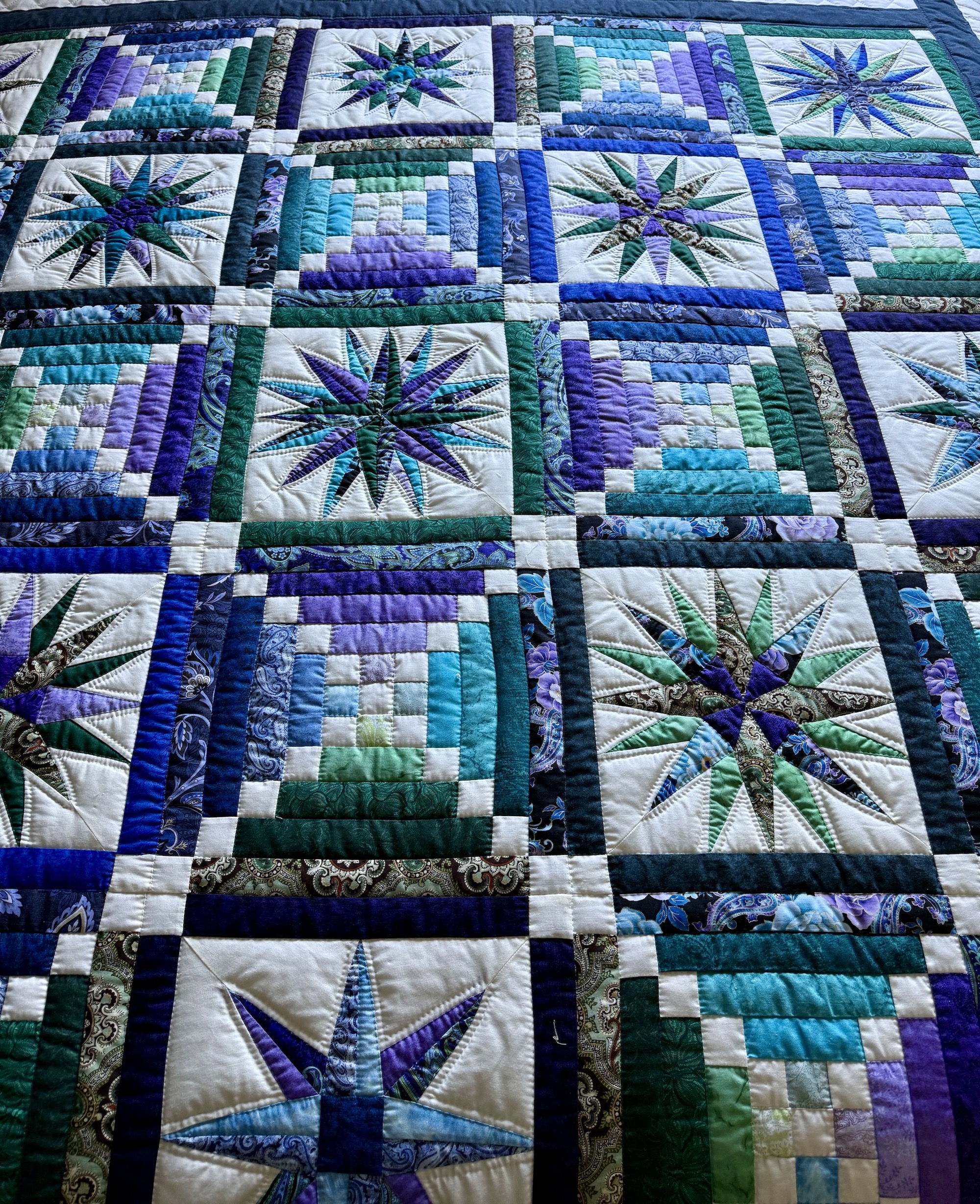 Moonglow variation Amish quilt for sale