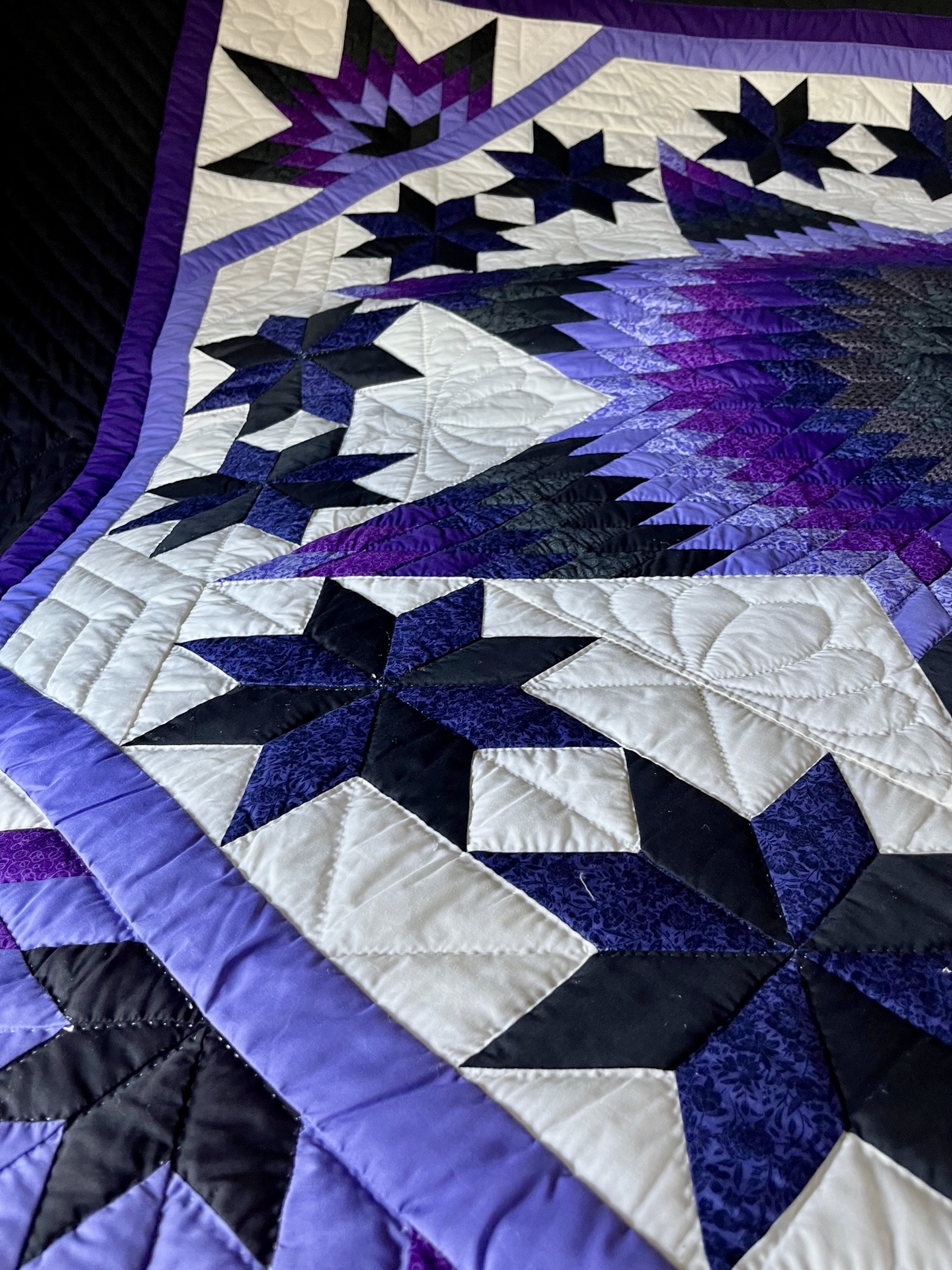 Stars All Around Lone Star quilt variation Amish quilt for sale