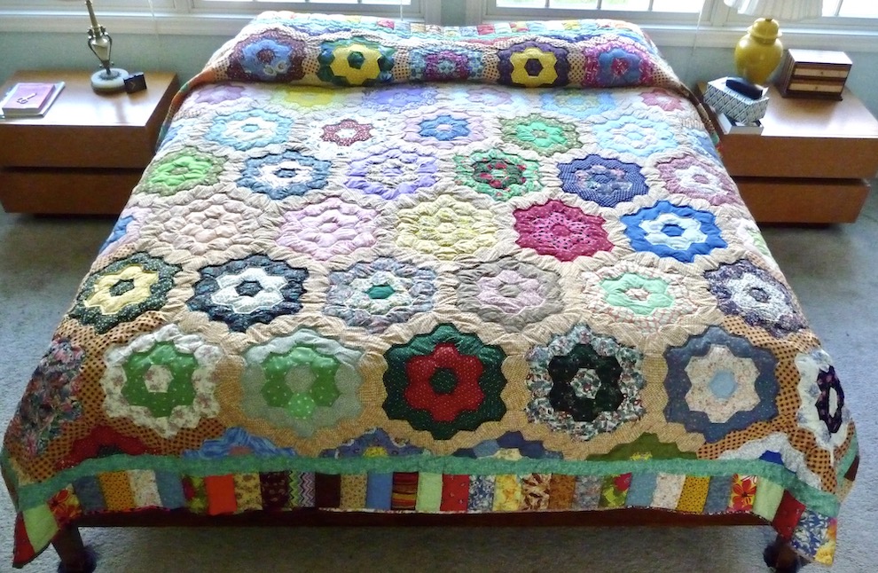 Colorful Amish Flower Garden Quilt