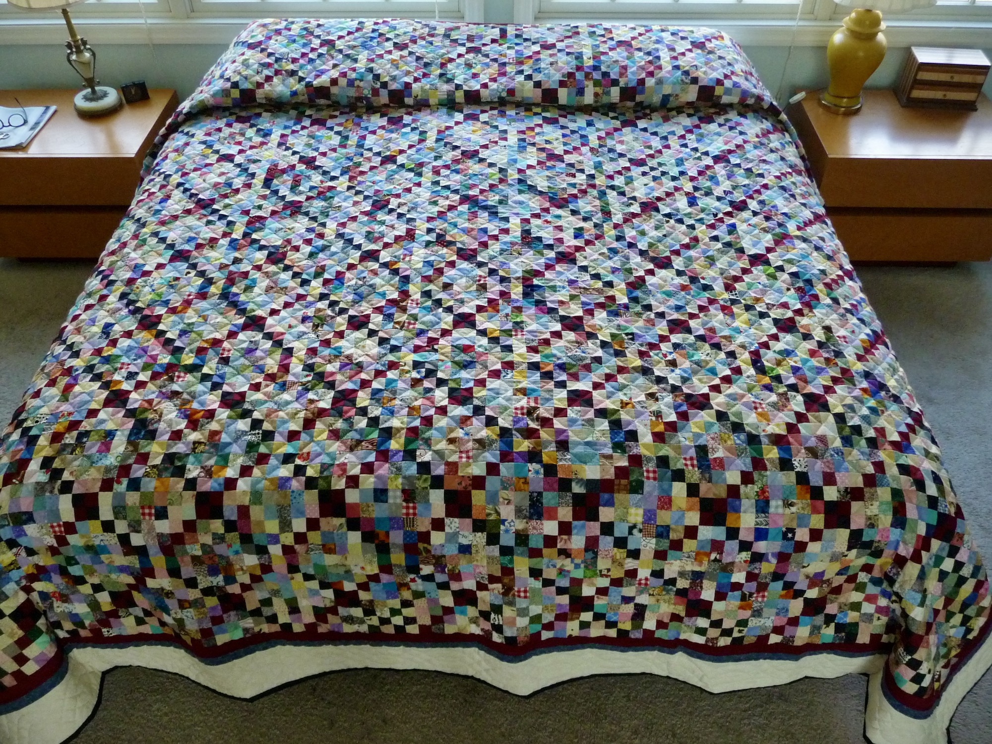 Postage Stamp Amish patchwork quilts for sale
