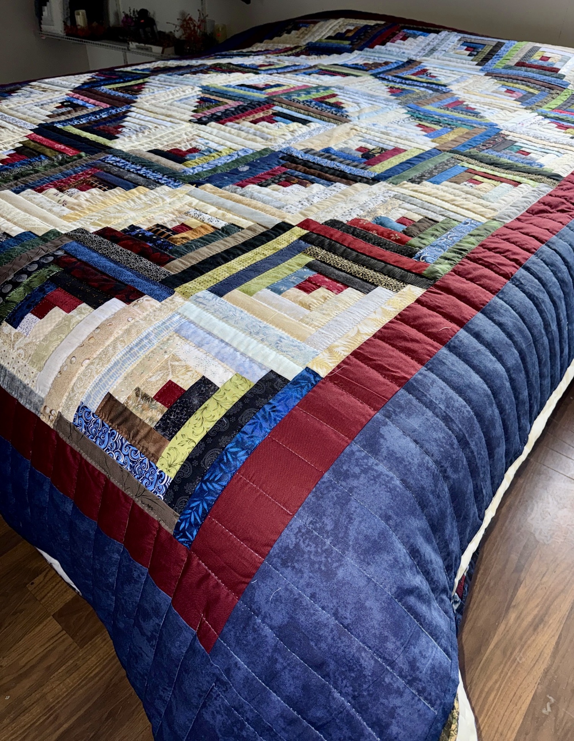 Log Cabin Barn Raising Amish Quilt