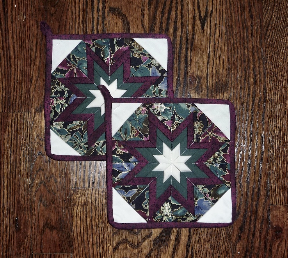 Amish Folded Star Pot Holders