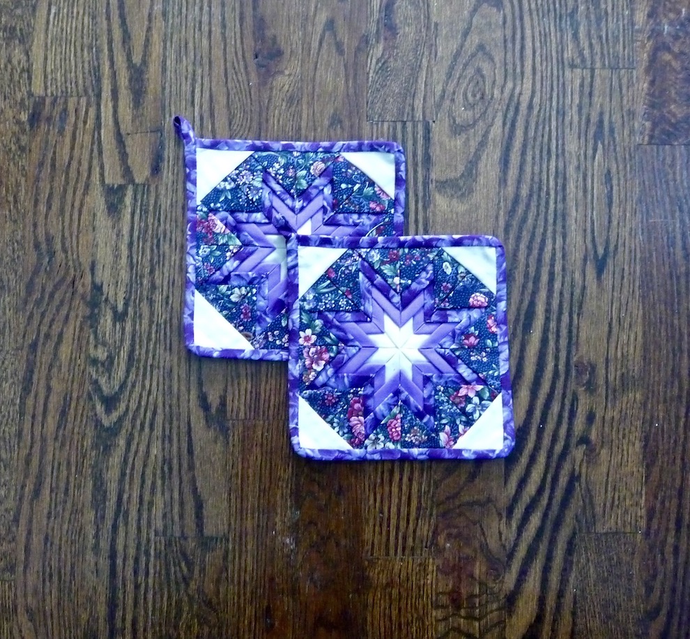 Amish Folded Star Pot Holders