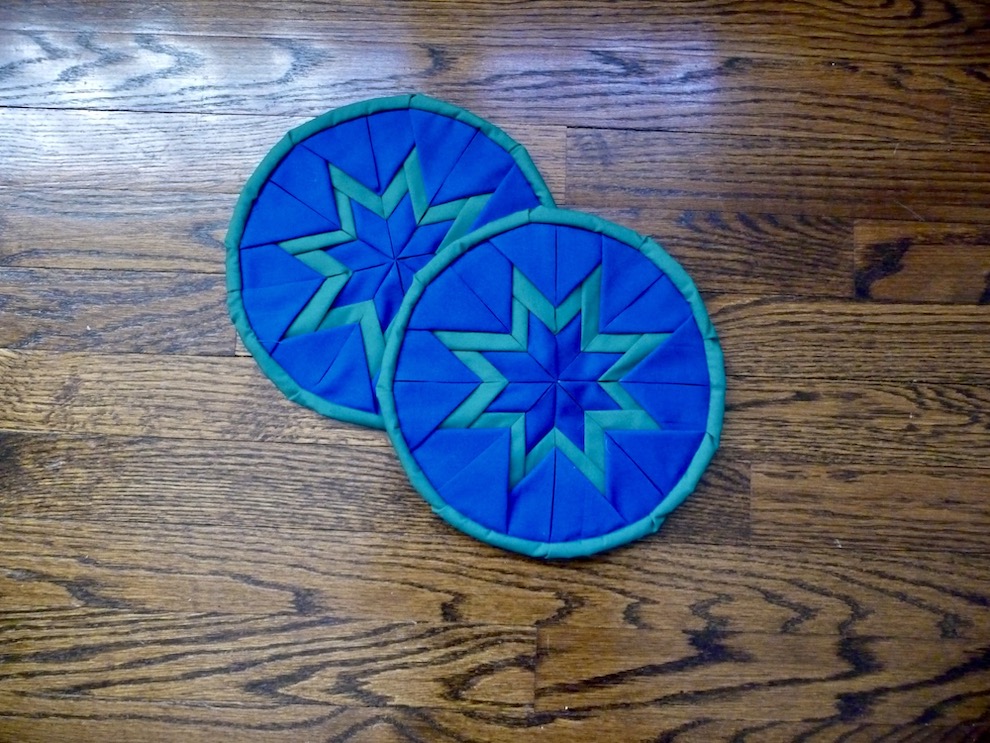 Amish Folded Star Pot Holders