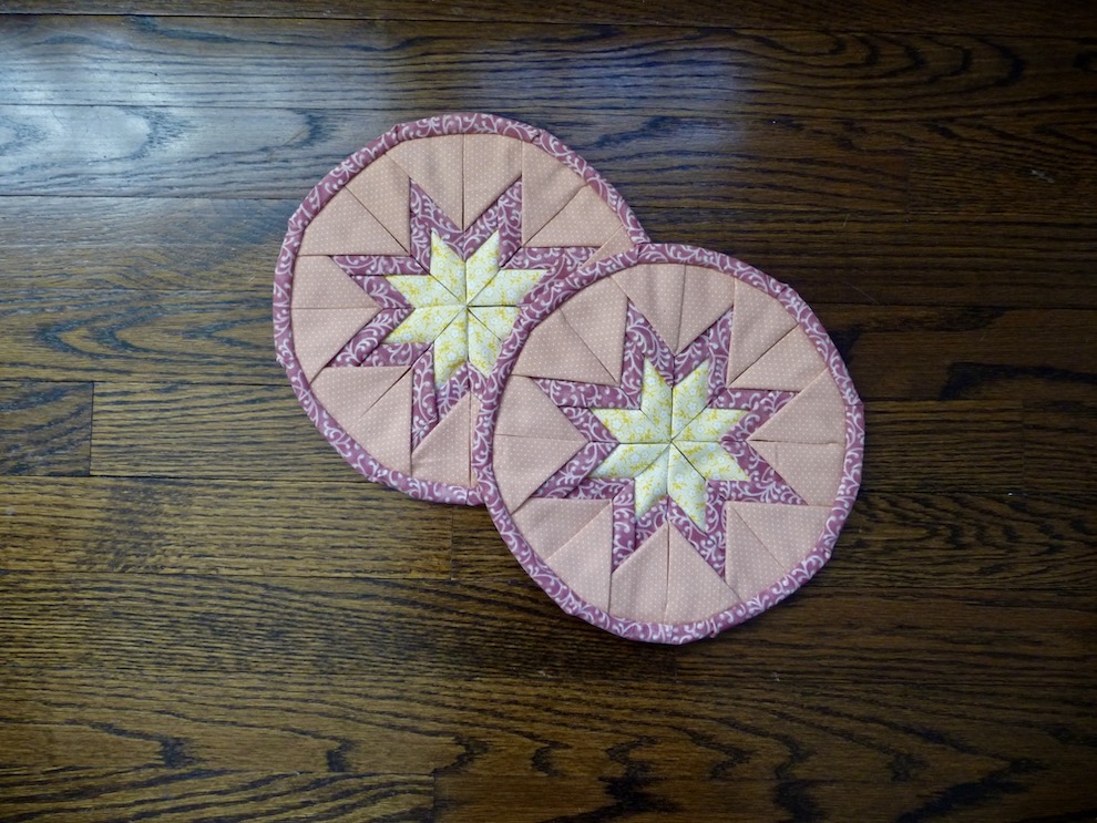 Amish Folded Star Pot Holders