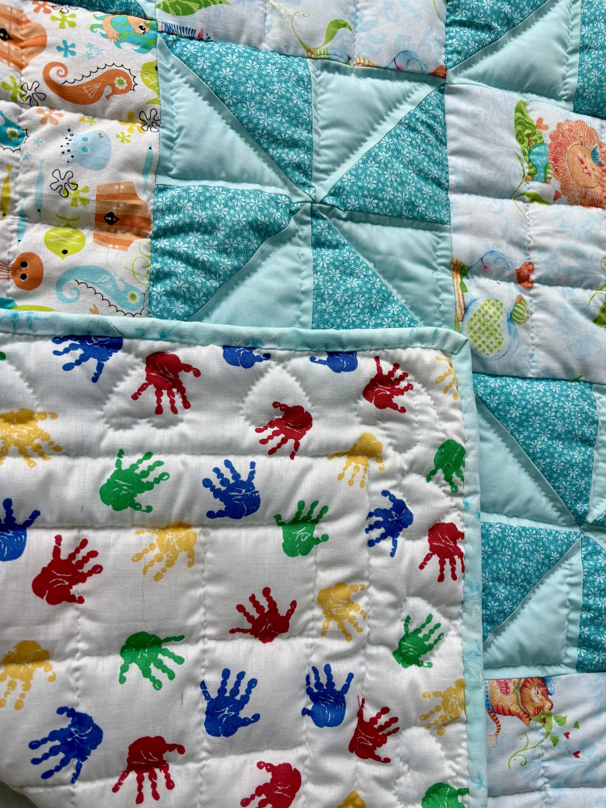Pinwheel Amish Baby Quilt for sale
