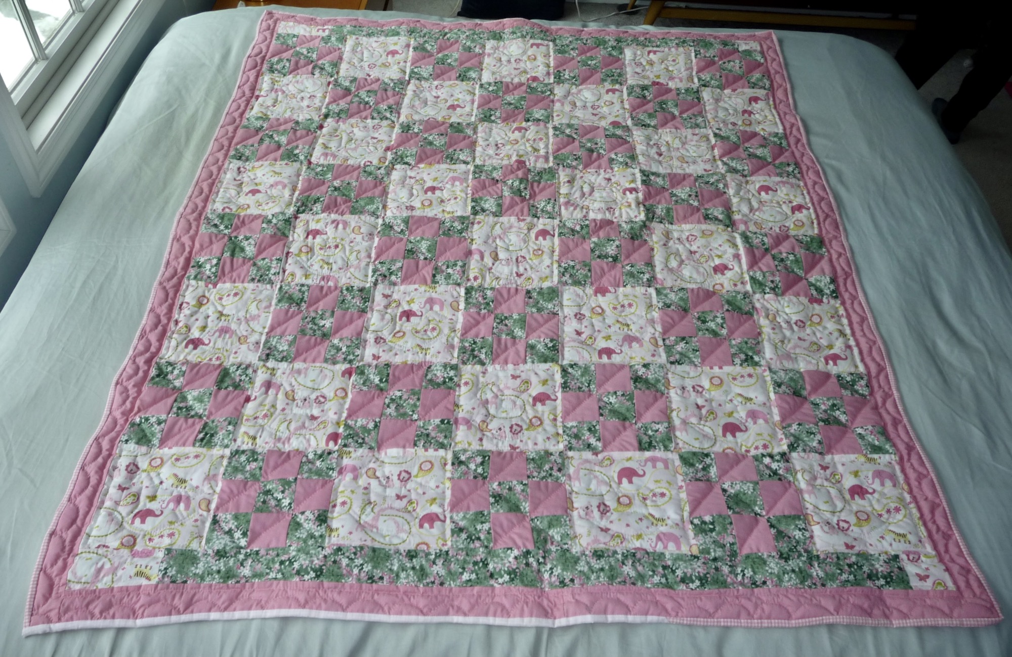 Amish Nine Patch Baby Quilt