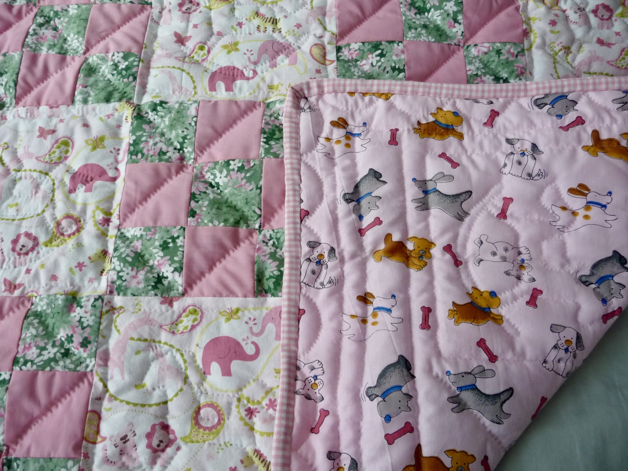 Amish Baby quilt for sale Nine Patch pattern