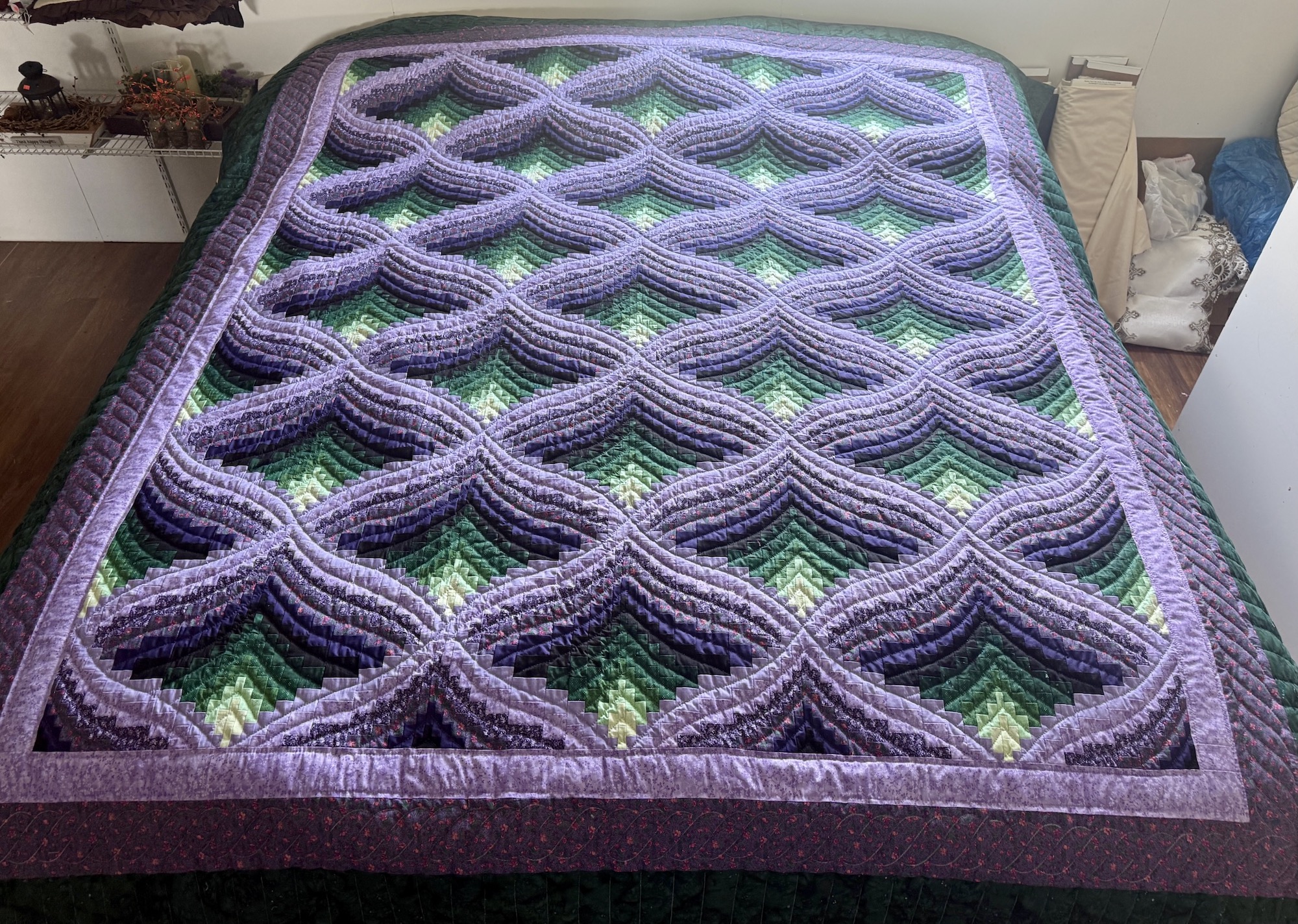 Bargello Mountain Echoes Amish Quilt for Sale
