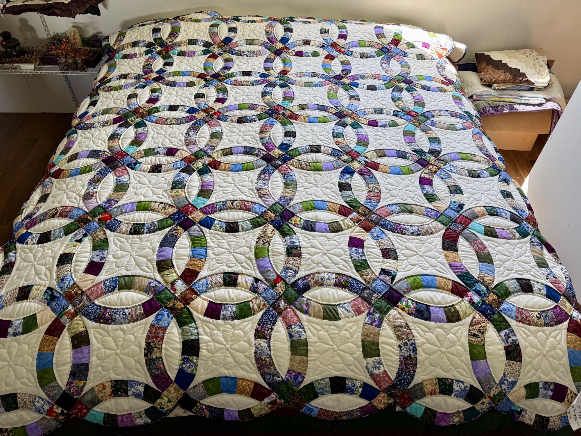 Double Wedding Ring Amish Quilt for Sale