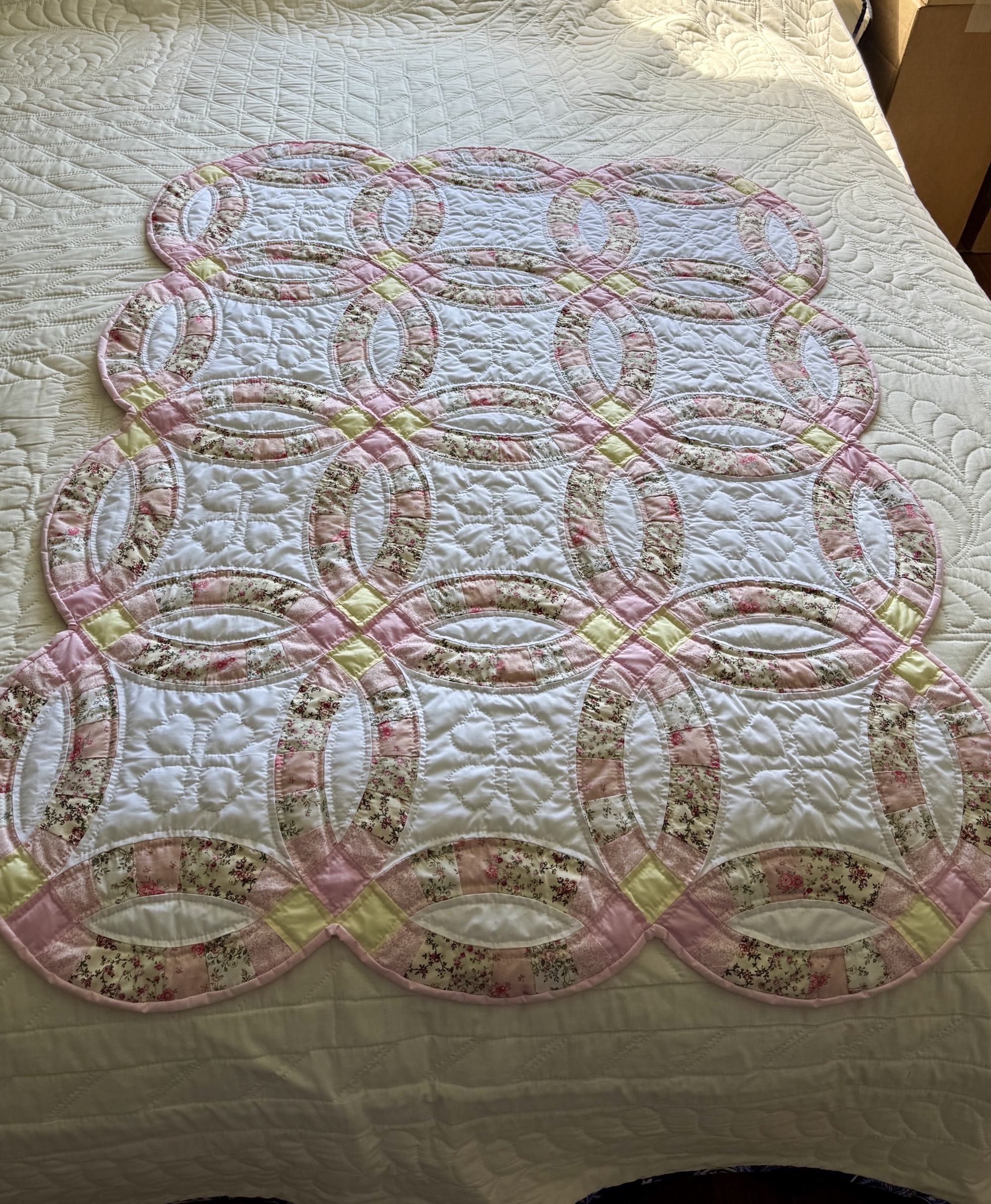 Double Wedding Ring Amish Infant Quilt for sale