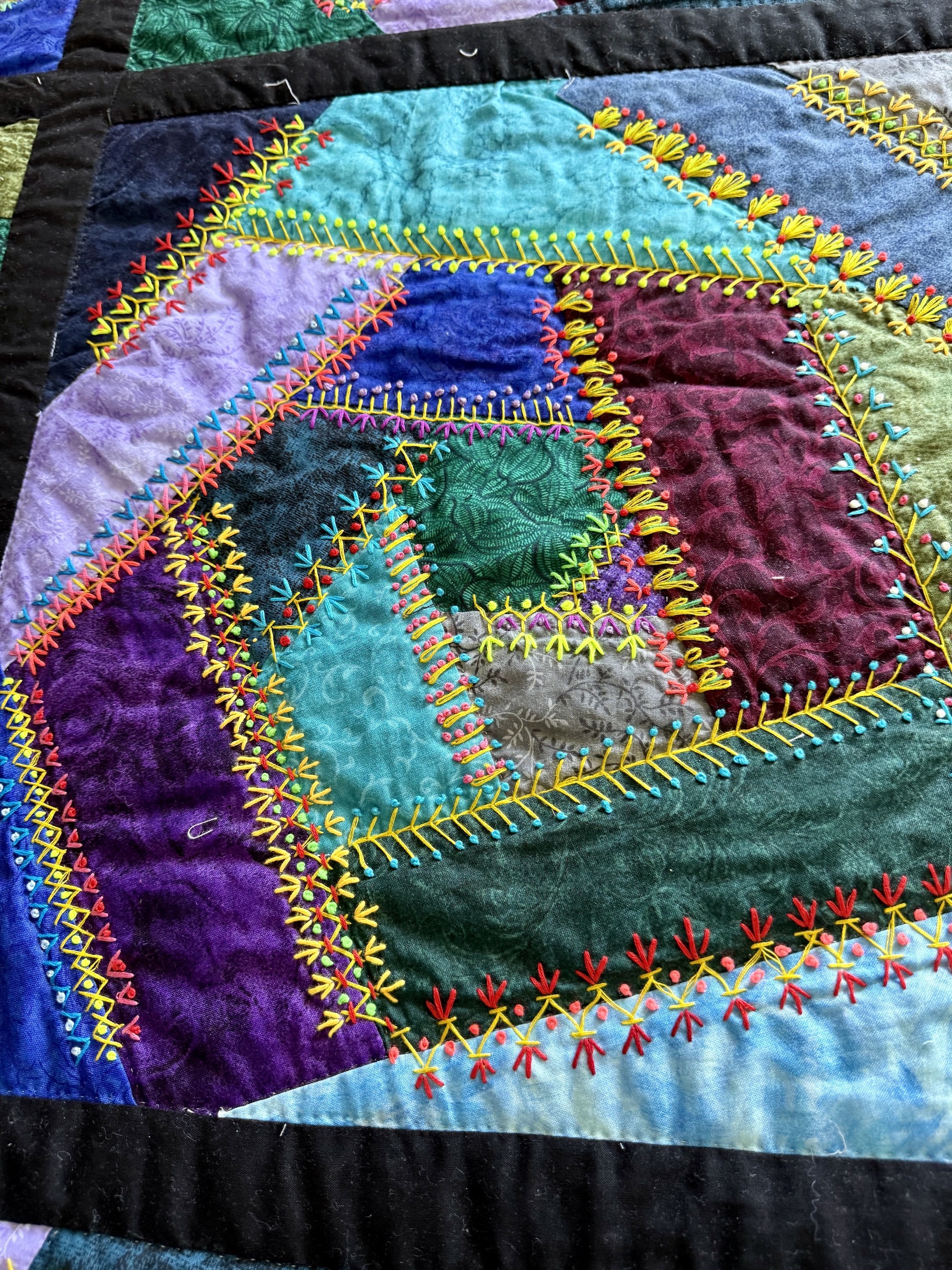 Crazy Patch Amish quilt for sale
