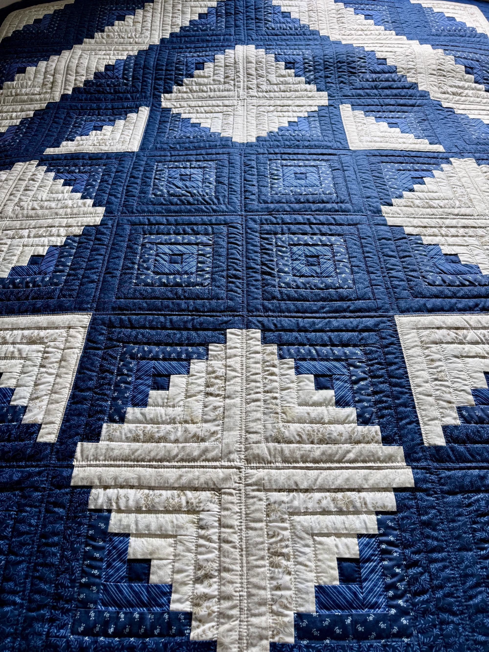 Star Log Cabin Amish quilt for sale