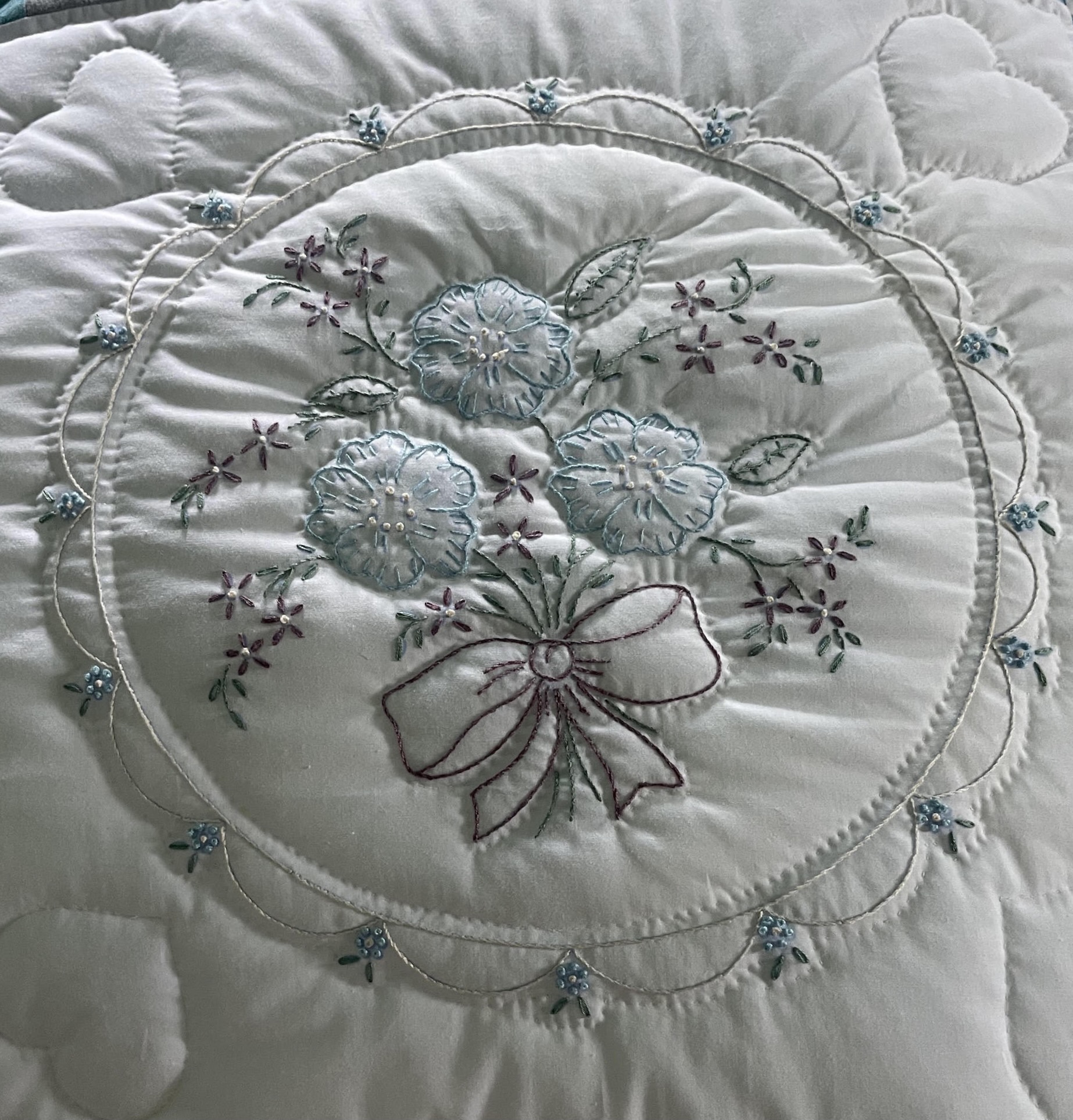 Hand Embroidered Amish Quilt for sale