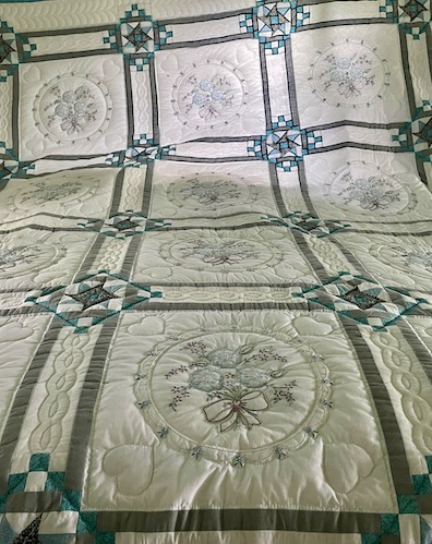 Embroidered Amish Quilt for Sale