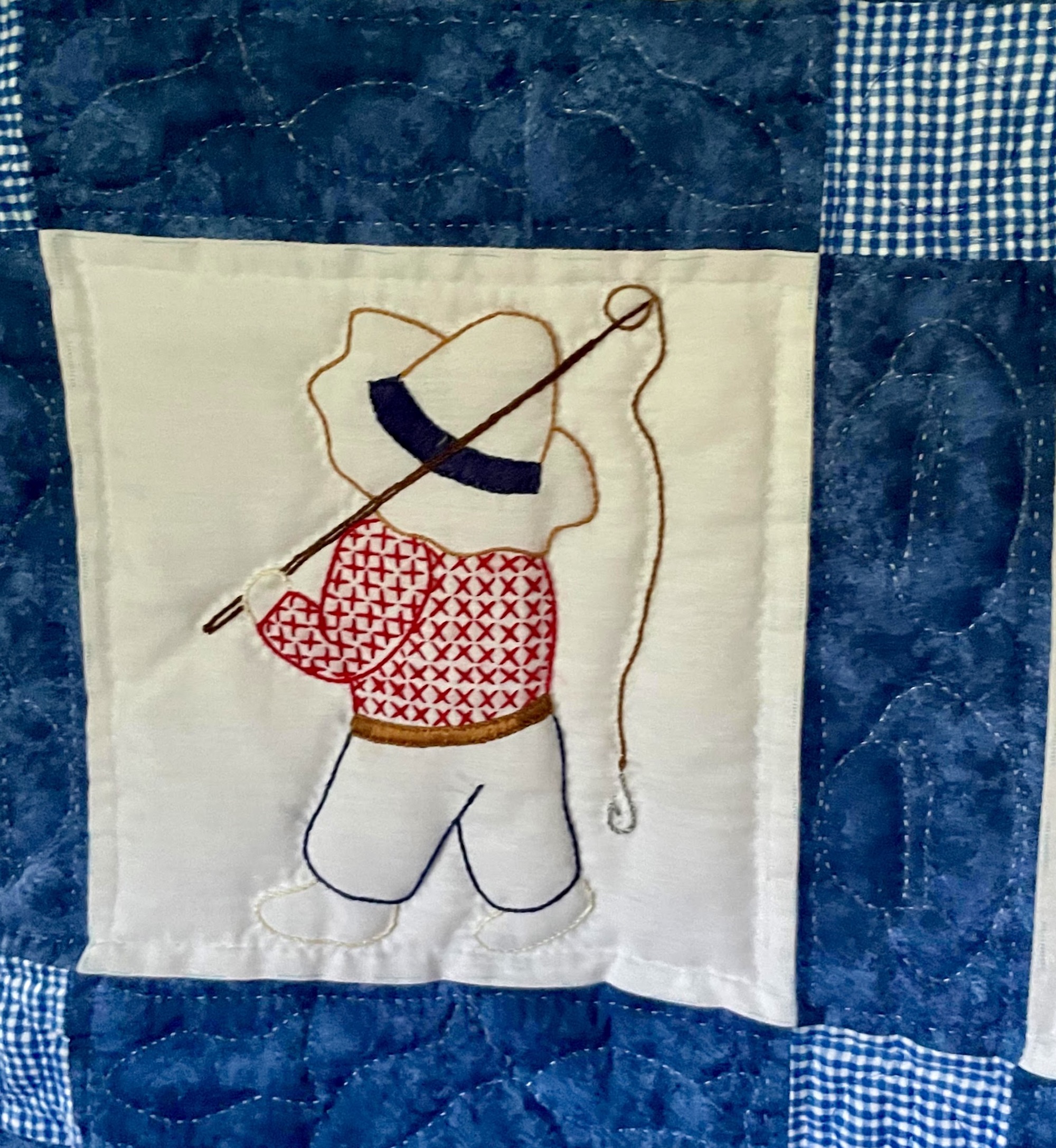 Amish baby quilt for sale Fisherman Sam