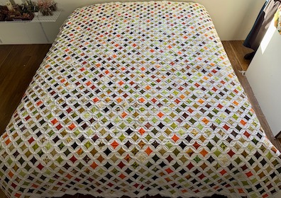 Amish quilt for sale King Size Cathedral Windows