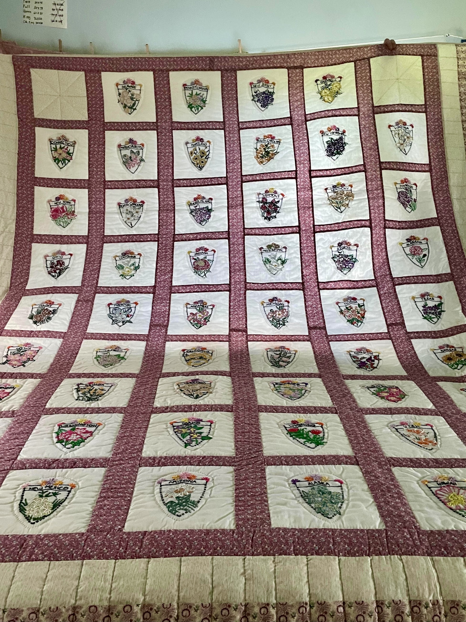 50 State Flowers Amish Quilts for Sale