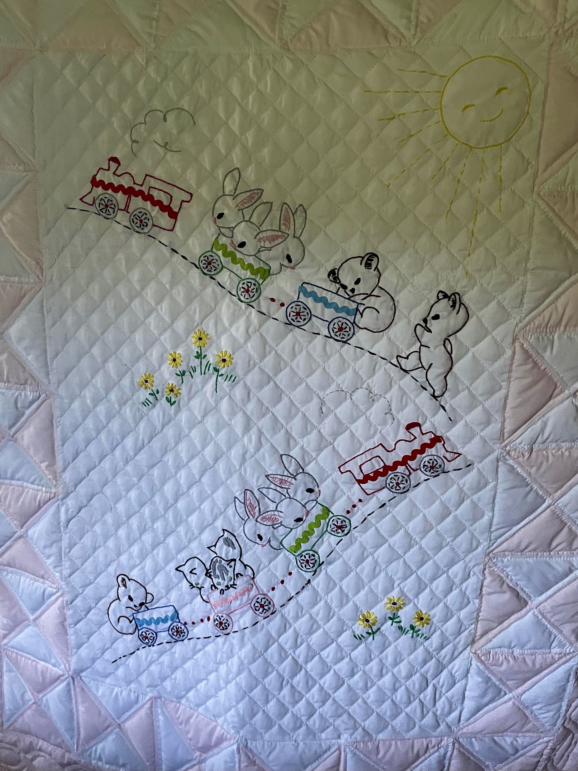 Amish Embroidered Baby Quilt Pattern